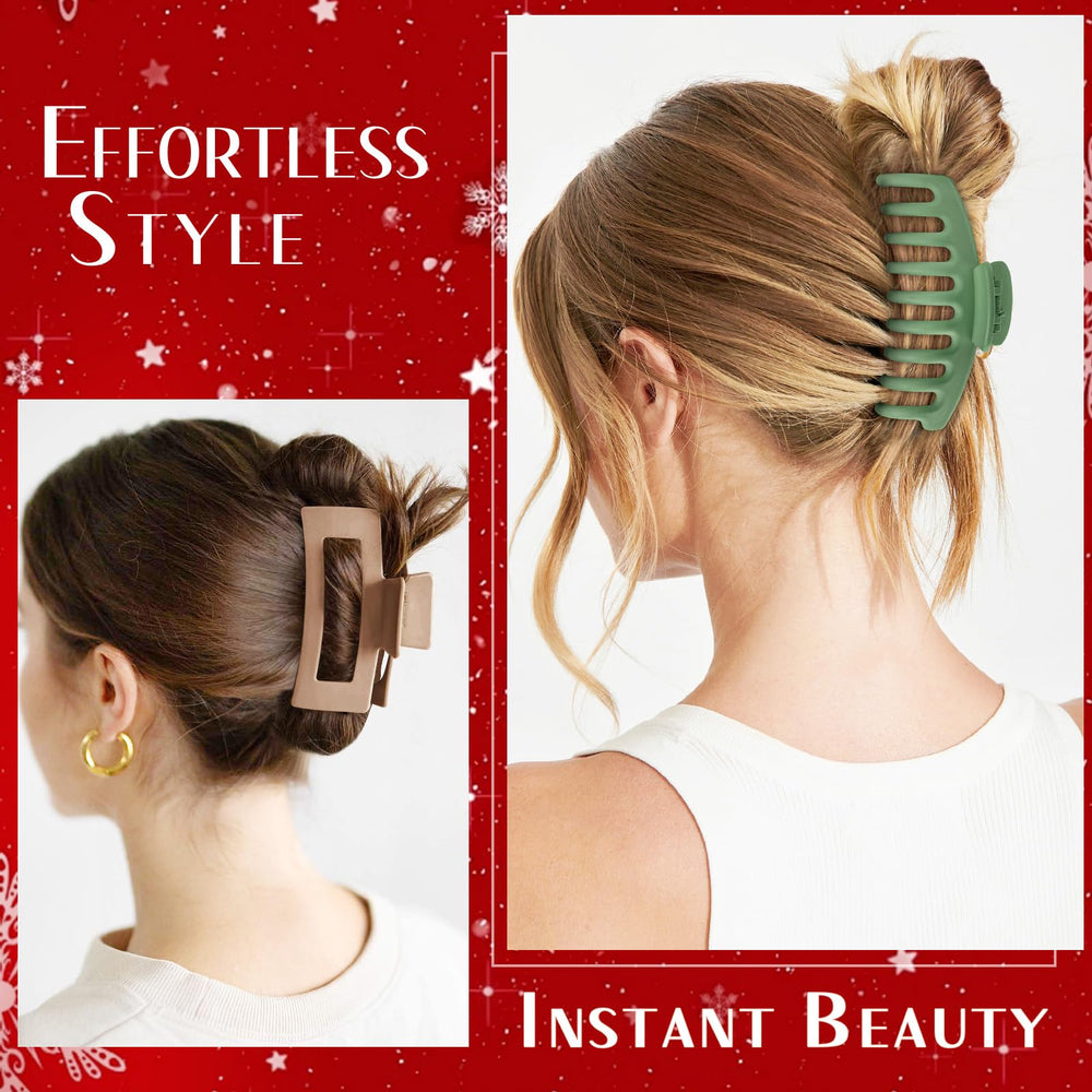TOCESS big rectangle clip in natural blends with hair tone for subtle styling.
