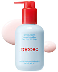 TOCOBO Calamine Pore Control cleanser bottle closeup for deep cleansing and makeup removal.