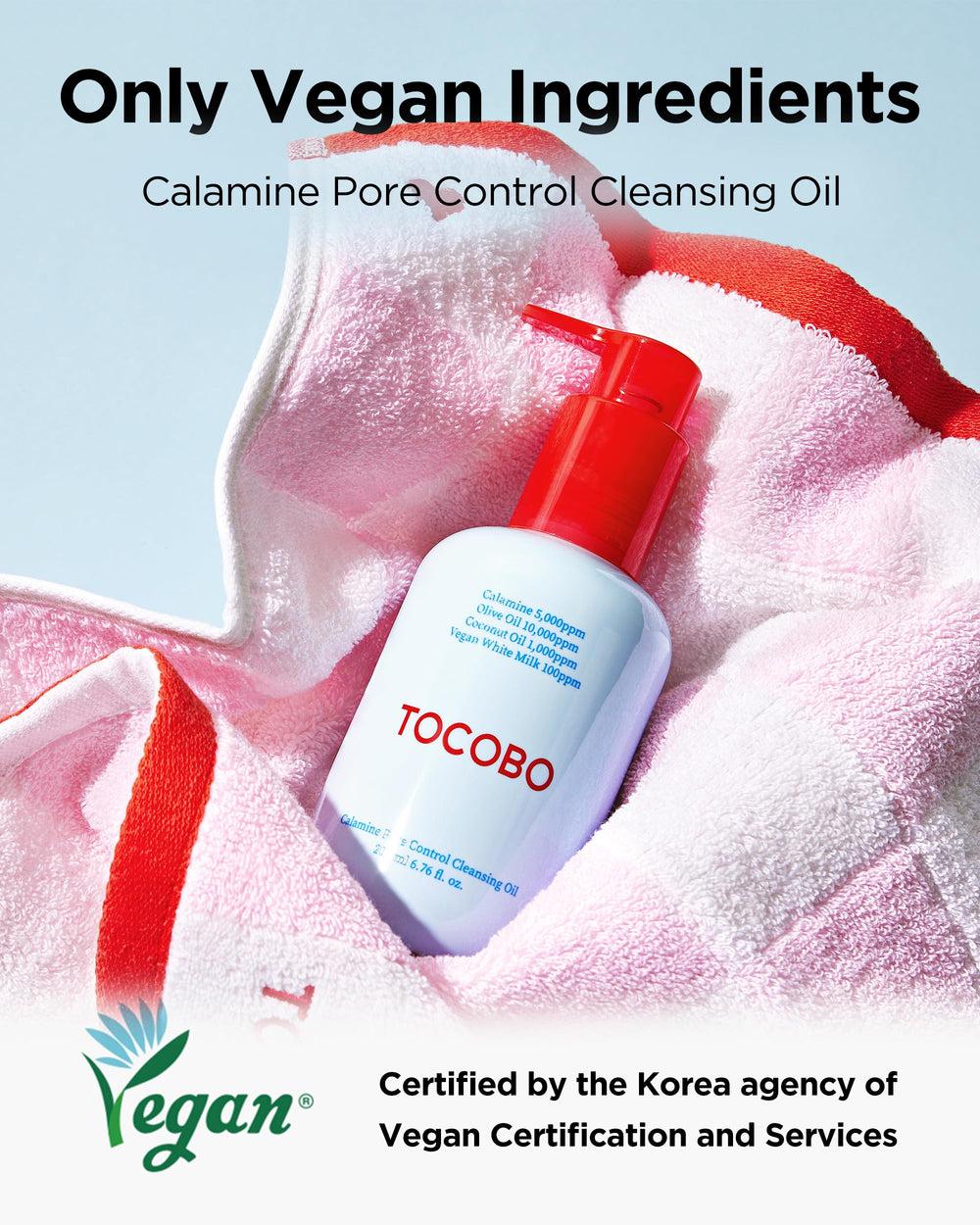 TOCOBO Calamine Pore Control packaging front highlights vegan cruelty-free formulation.