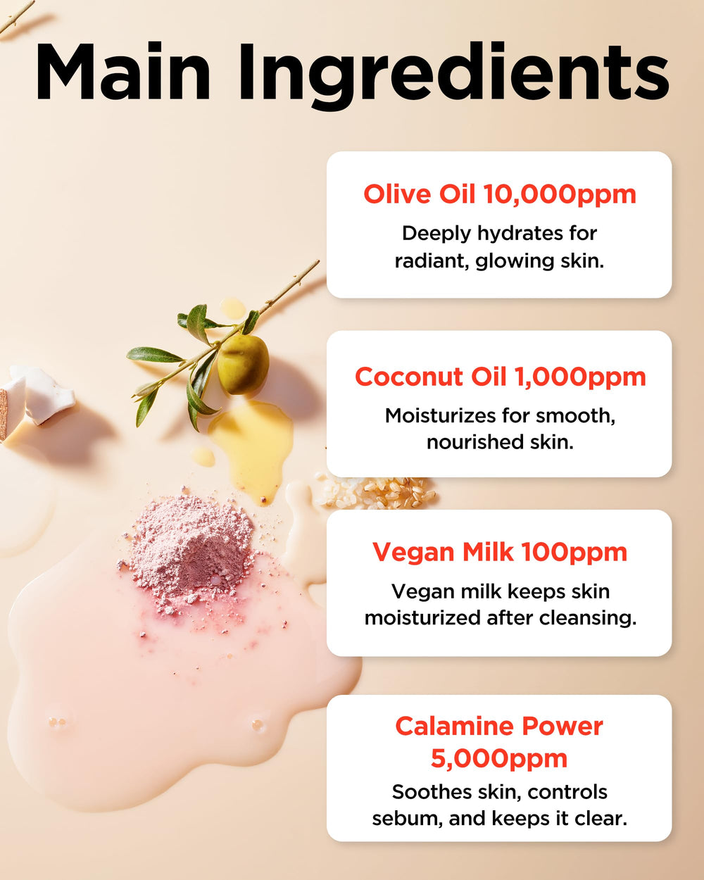 TOCOBO Calamine Pore Control pump dispense view emphasizes hygienic daily cleansing.