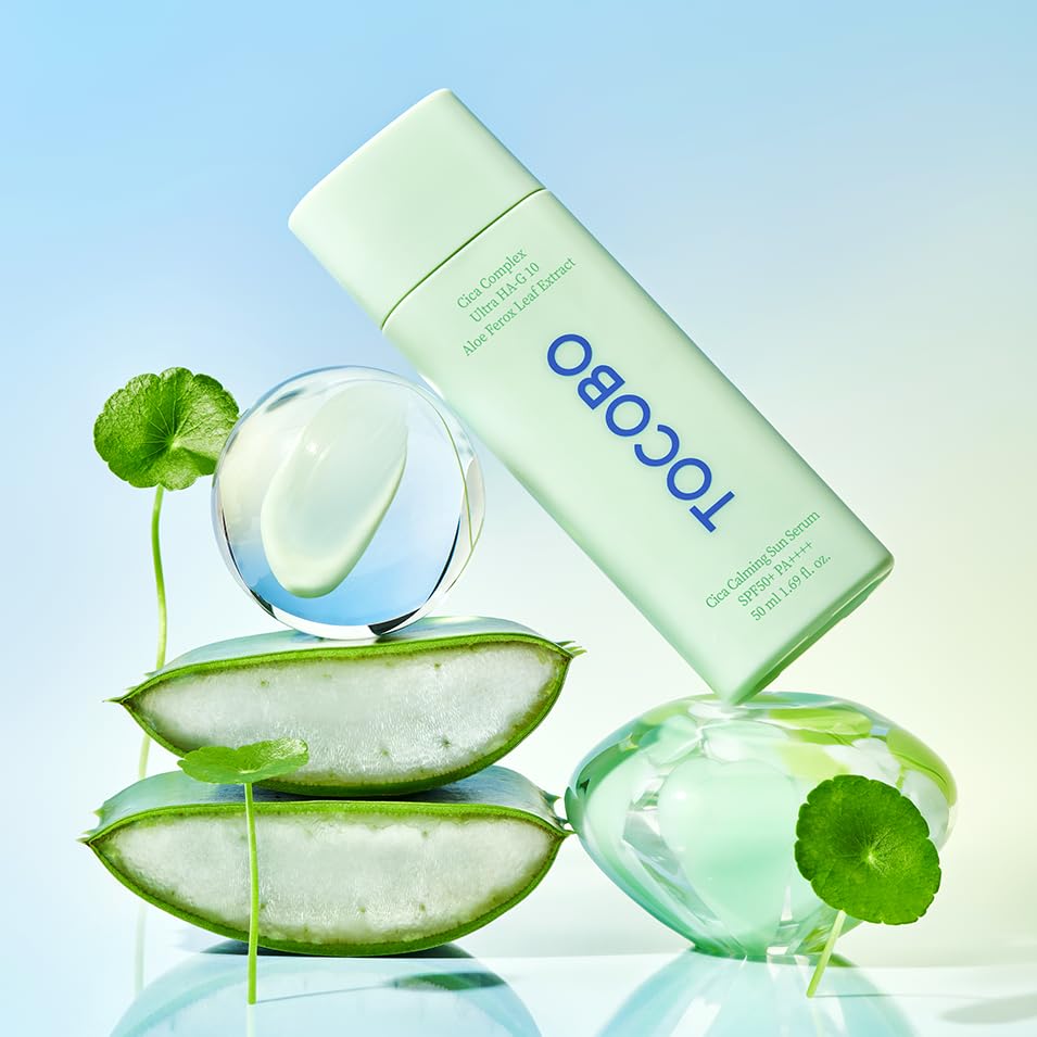 TOCOBO CICA CALMING SUN SERUM hyaluronic-acid-mix emphasizes deep hydration