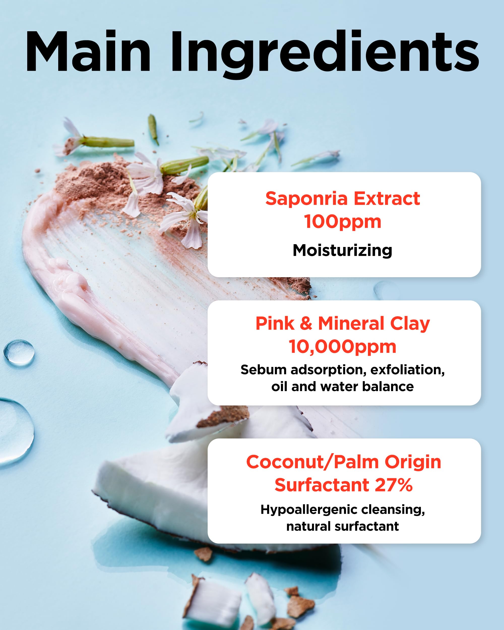 TOCOBO Coconut Clay Cleansing Foam micro-bubbles texture highlighting low-irritation cleansing