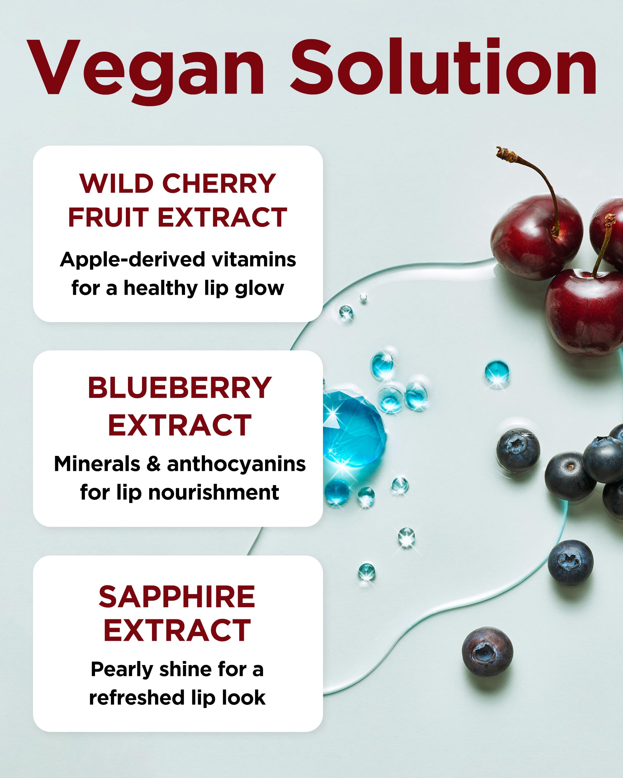 TOCOBO Juicy Berry Lip Oil on lips delivering high-shine moisture.
