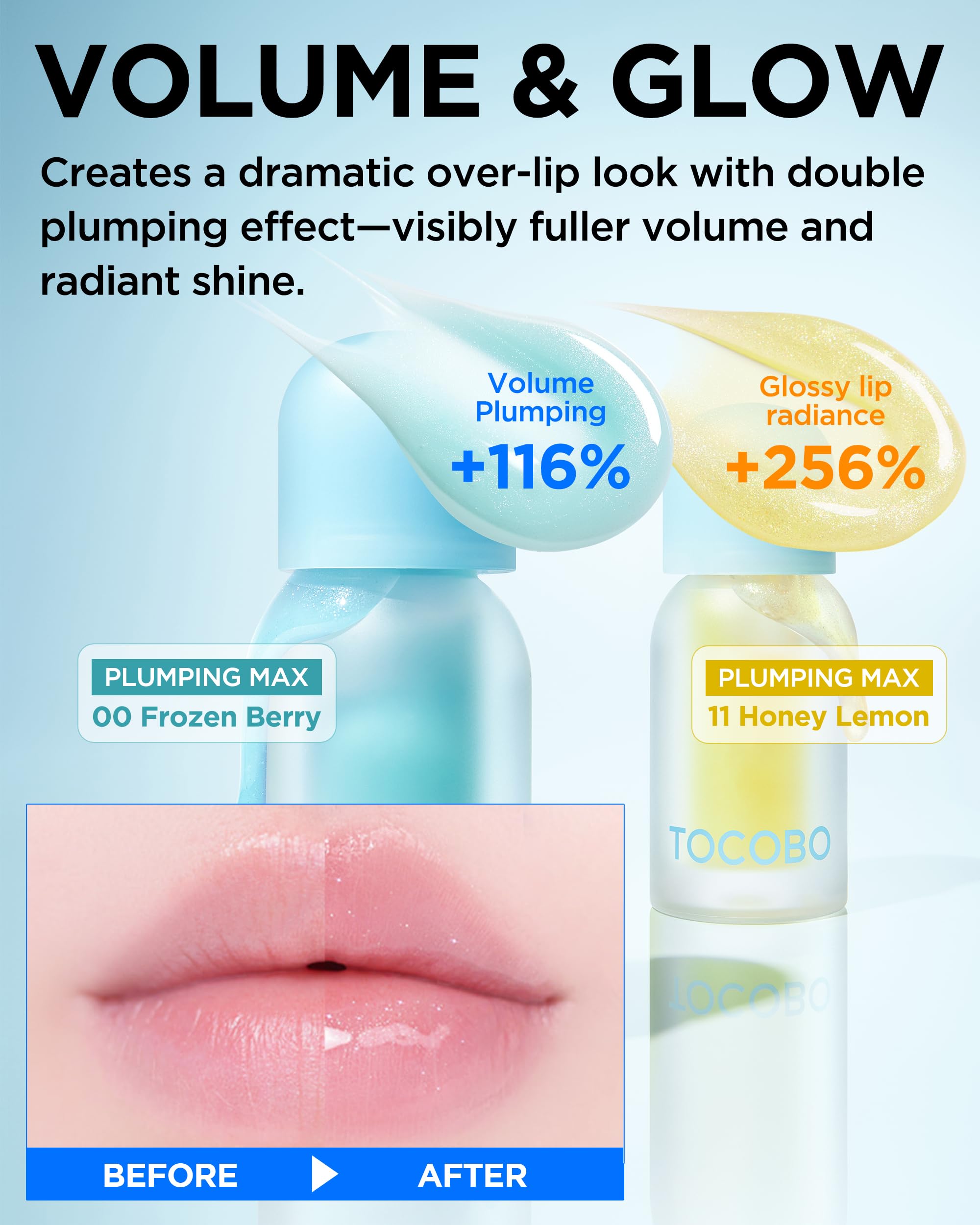 TOCOBO Juicy Berry Lip Oil shade 00 plump with gentle tingling.