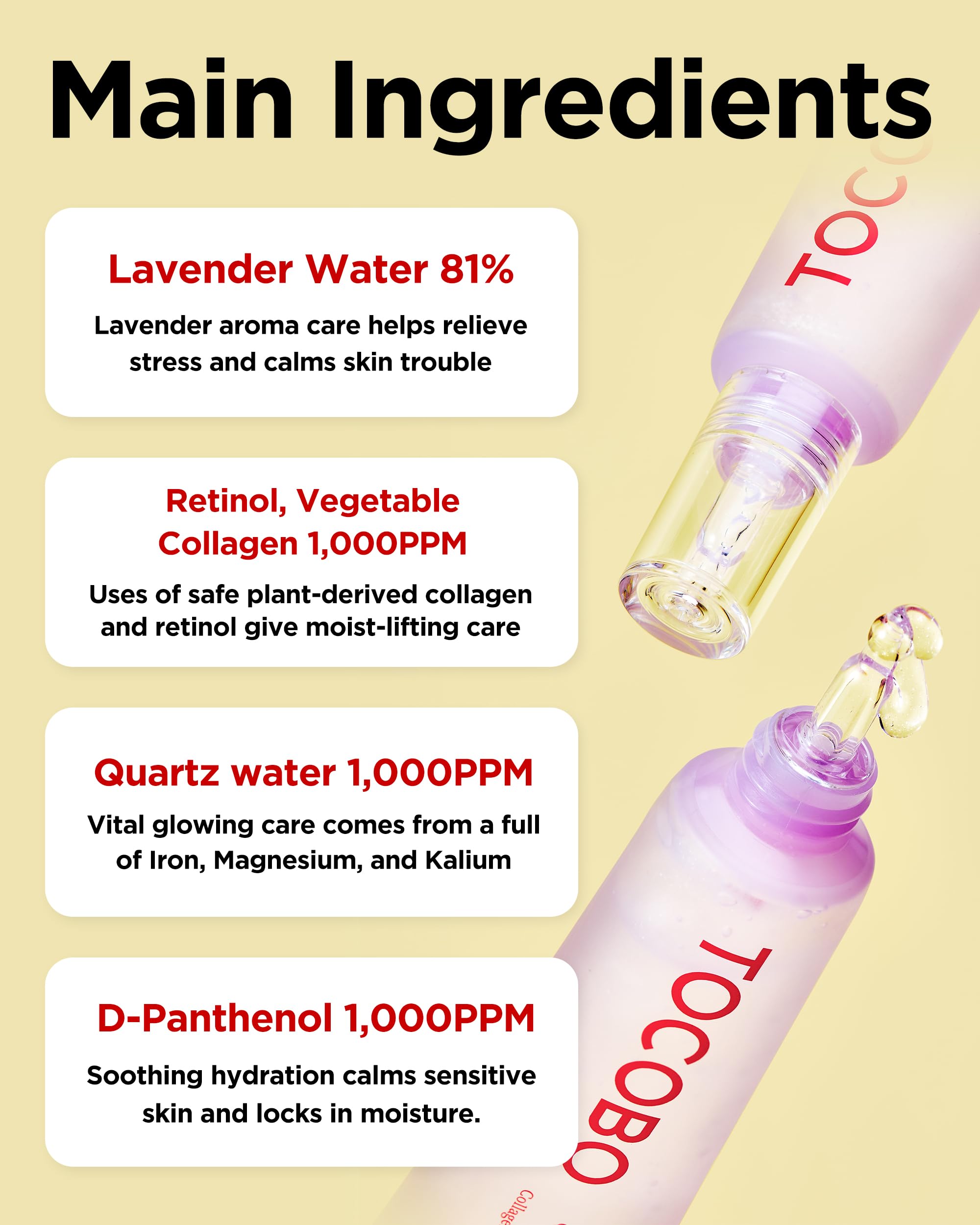 TOCOBO Lavender Water droplet highlights soothing hydration for delicate under-eye skin