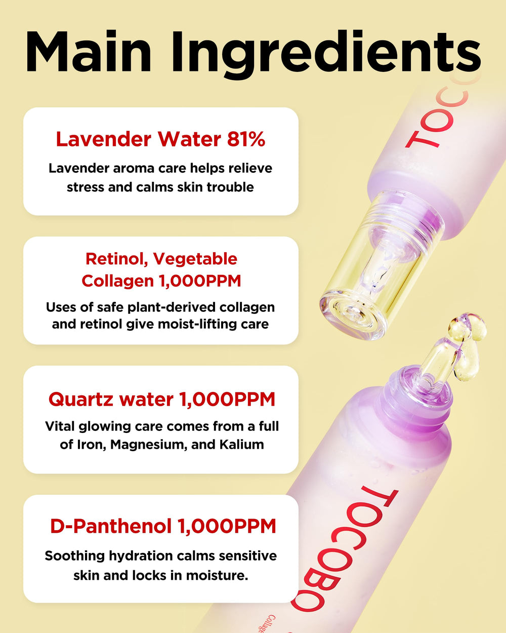 TOCOBO Lavender Water droplet highlights soothing hydration for delicate under-eye skin
