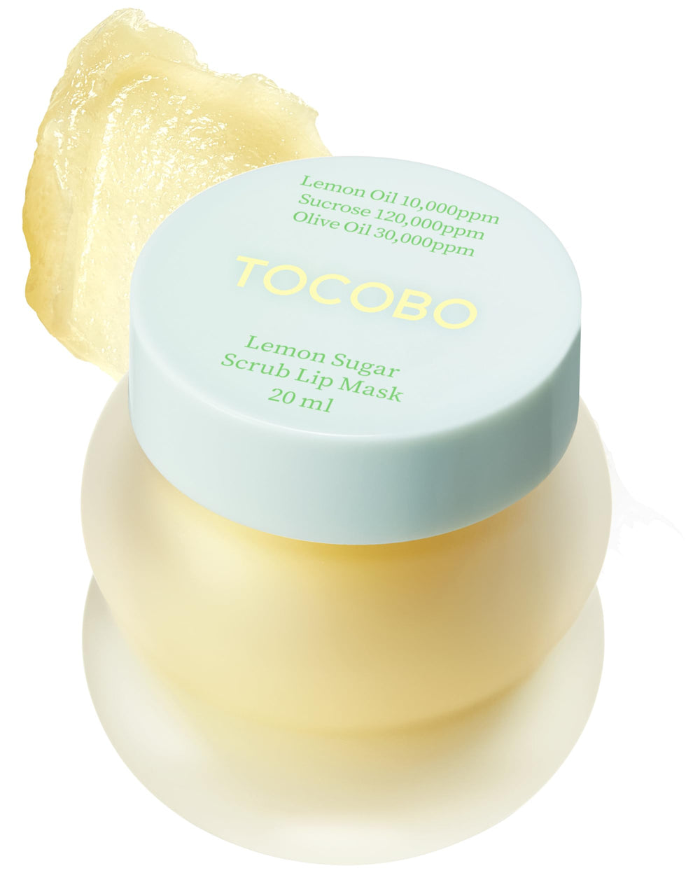 TOCOBO Lemon Sugar Lip Mask glazed balm jar delivers overnight hydration and a glossy finish.