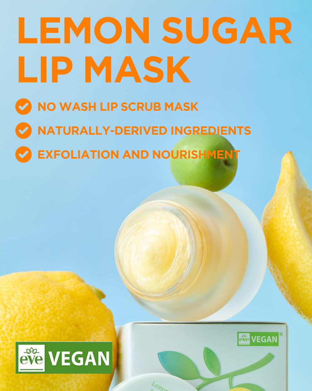 TOCOBO Lemon Sugar Lip Mask sugar crystals close-up shows gentle exfoliation for smoother lips.