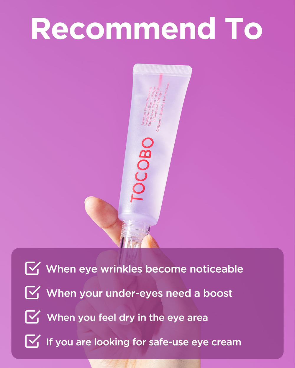 TOCOBO 81% lavender flower water icon signals calm, gentle care and nourishment