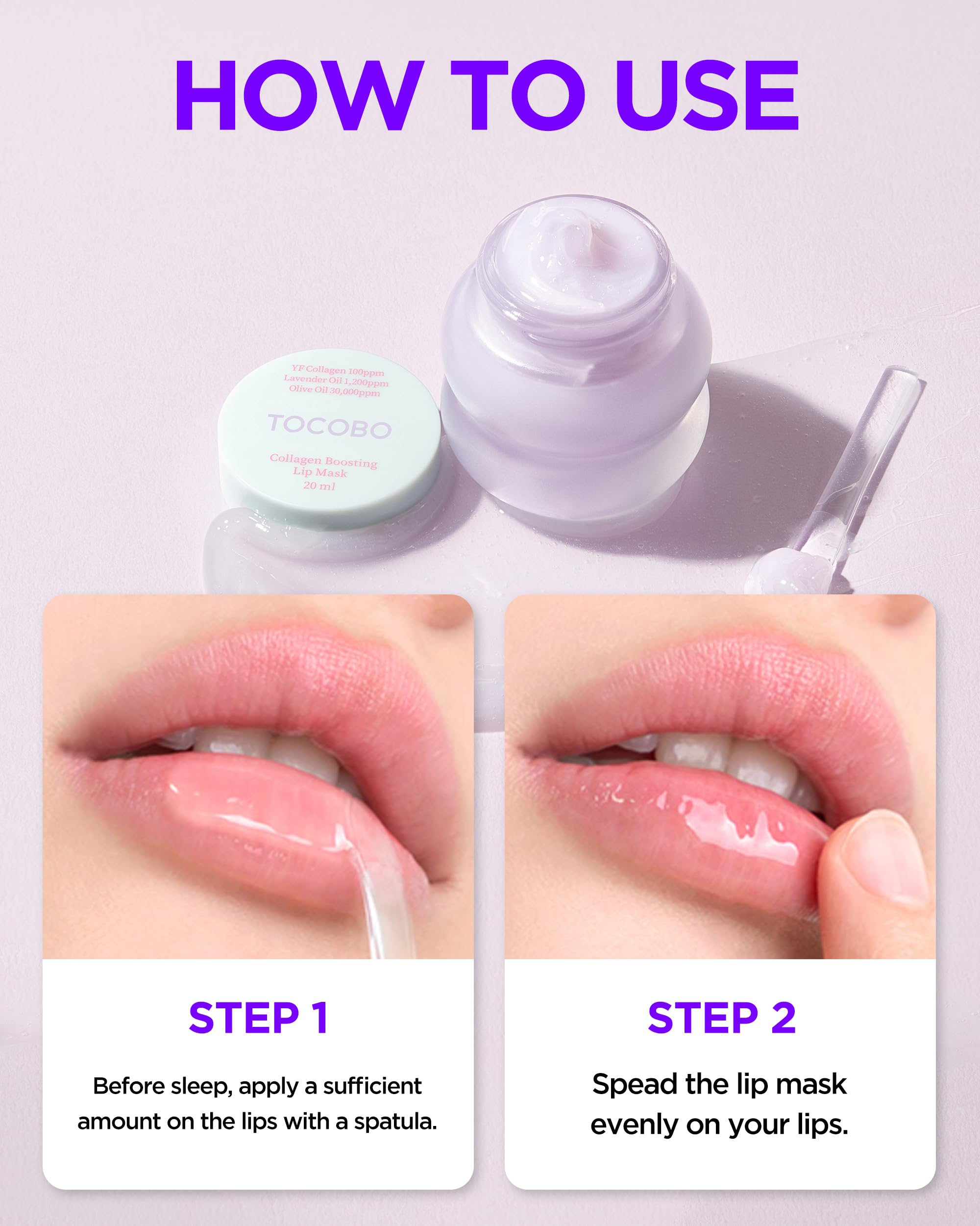 TOCOBO night routine with spatula applying product precisely