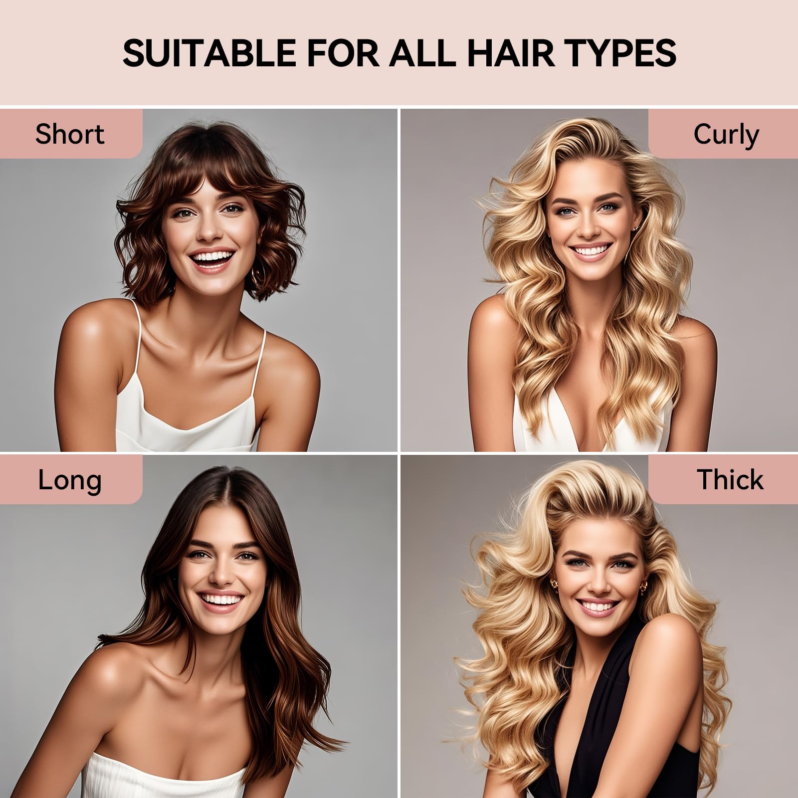 Togayu all-hair-types curls set demonstrates versatile styling for thick or fine hair.
