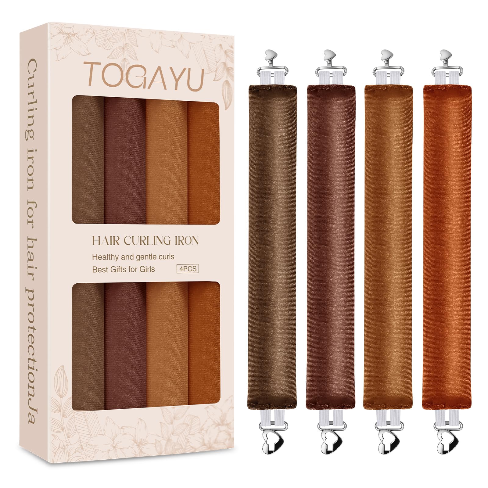 Togayu heatless curling rods pack for quick overnight curls and all hair types.