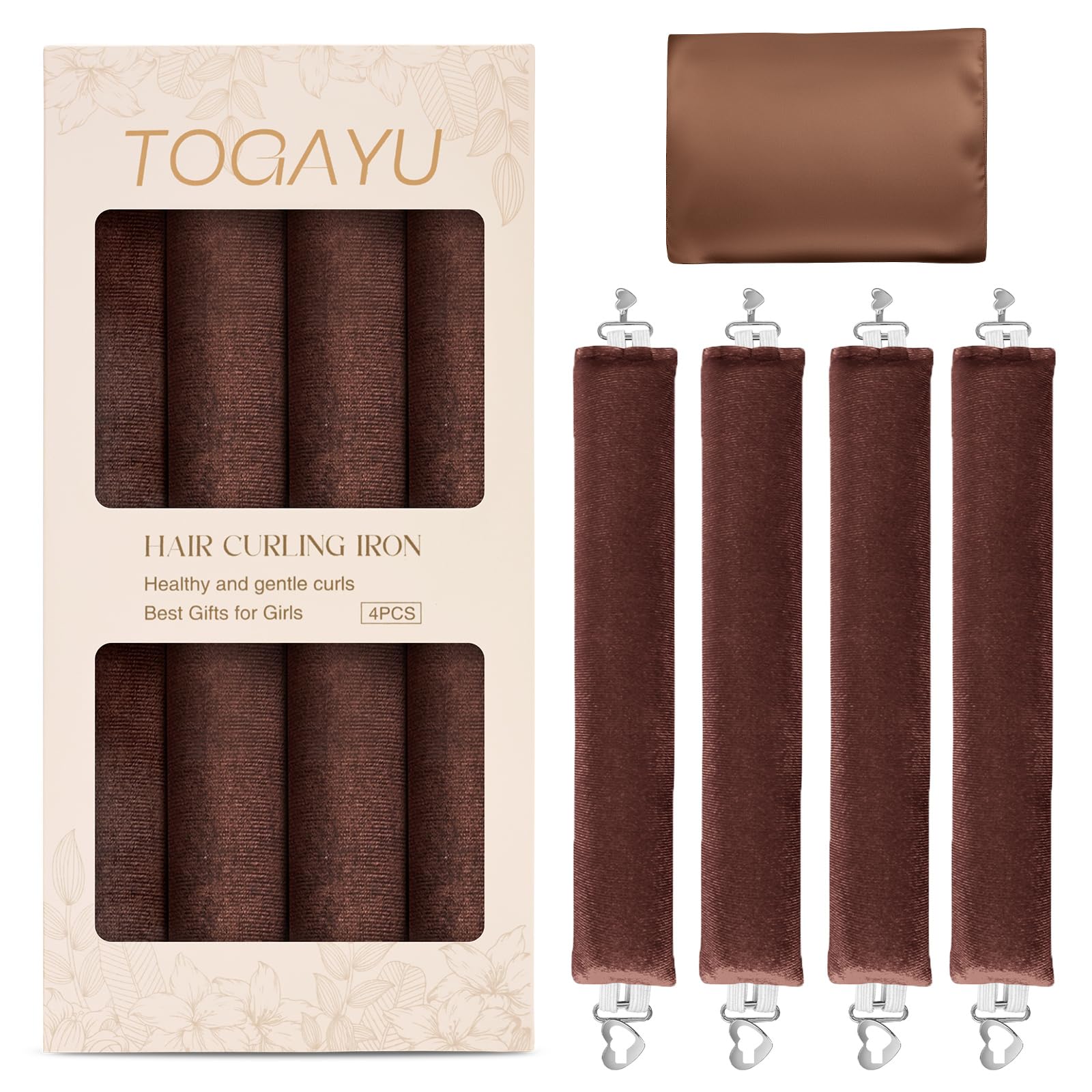 Togayu heatless curls overnight set velvet rollers ready for a wavy morning look.