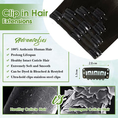 TOHASI clip-in extensions 4-widths guide illustration for customizable volume