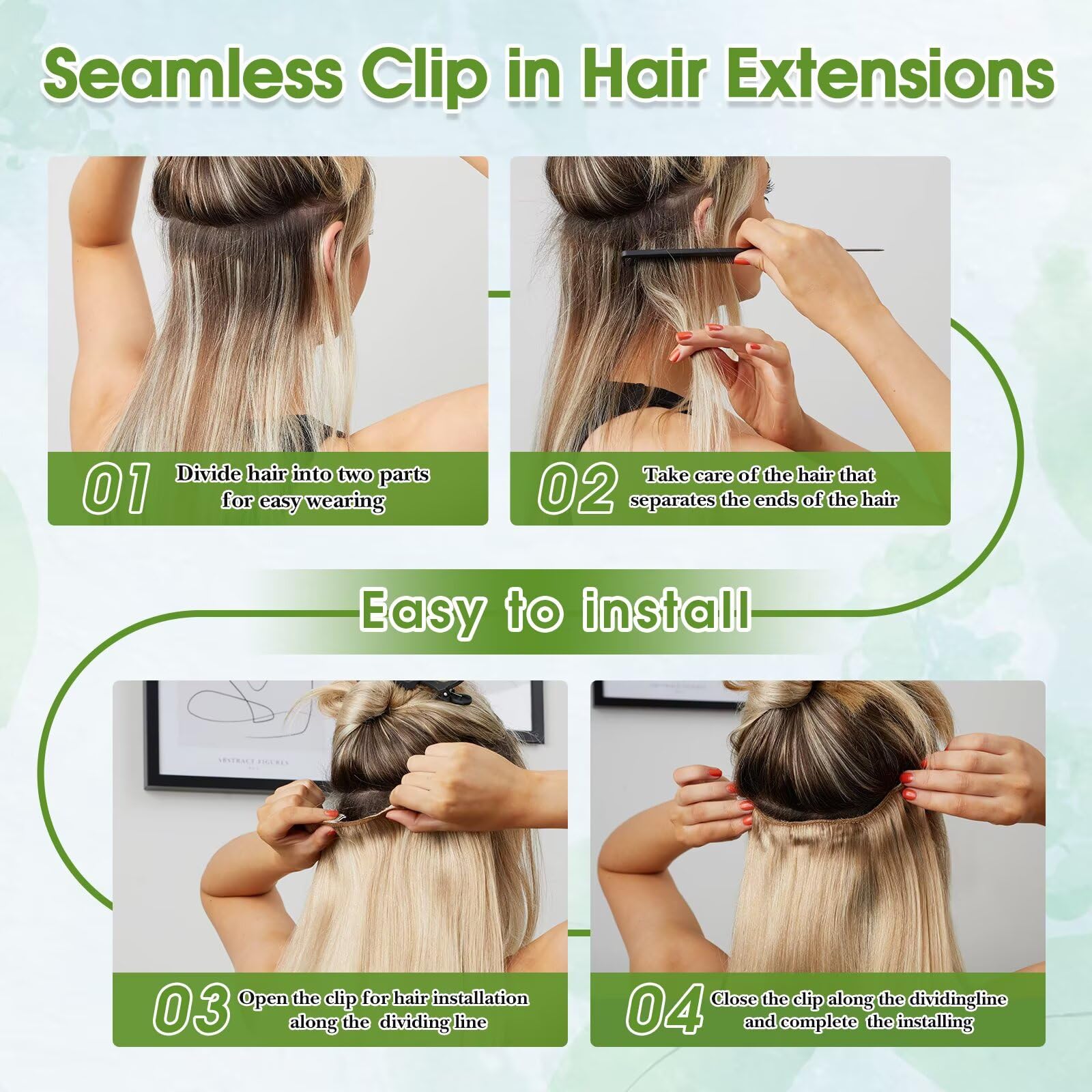 TOHASI clip-in extensions virgin human hair close-up demonstrates natural cuticle alignment