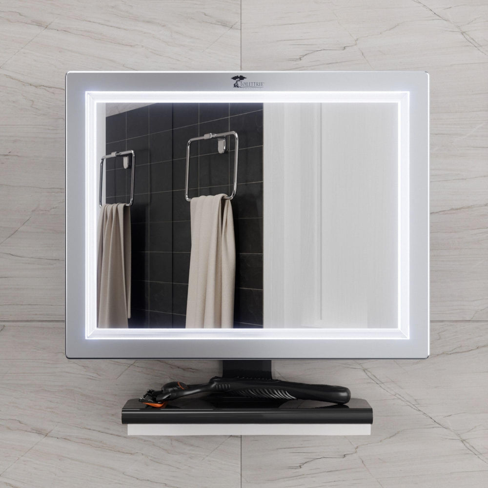 ToiletTree Deluxe LED mirror impact-resistant body withstands daily bathroom routine