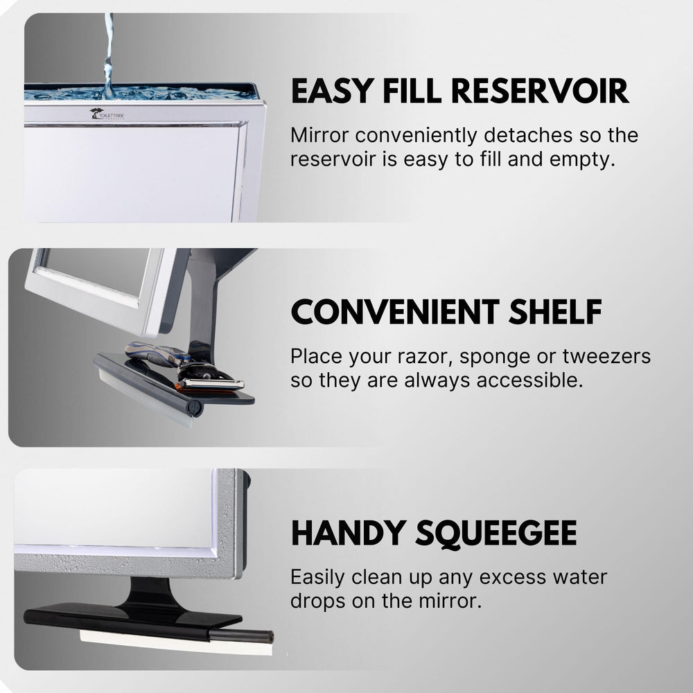 ToiletTree Deluxe LED mirror rust-proof design resists moisture for durable bathroom use