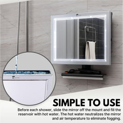 ToiletTree Deluxe LED mirror squeegee tool keeps shower surfaces dry after use