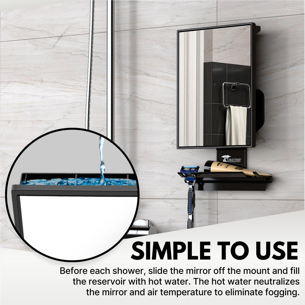 ToiletTree Fogless Shower Mirror uses anti-fog technology for constant clarity