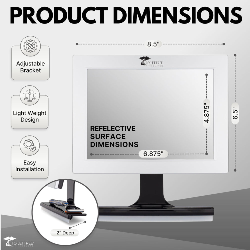 ToiletTree fogless shower mirror compact storage fits small bathrooms neatly