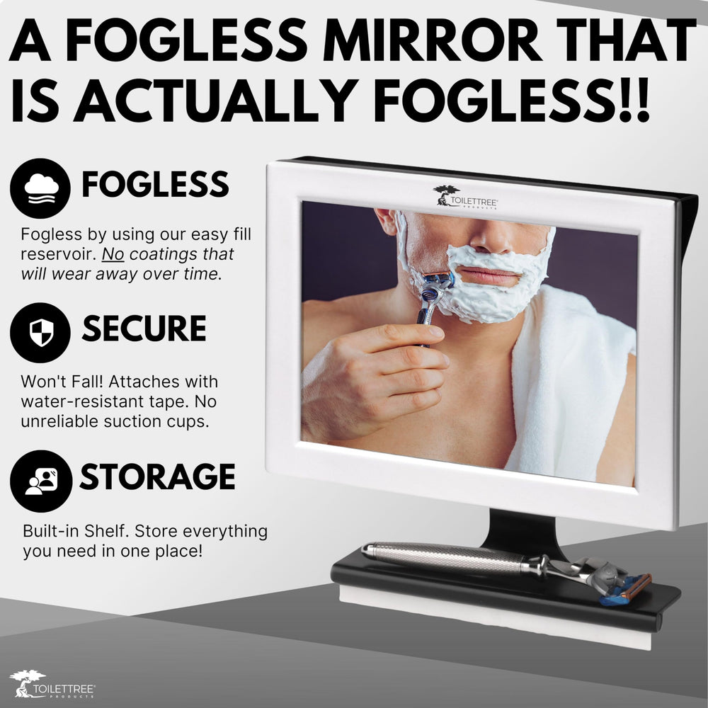 ToiletTree fogless shower mirror durability reflects impact-resistant frame for long life