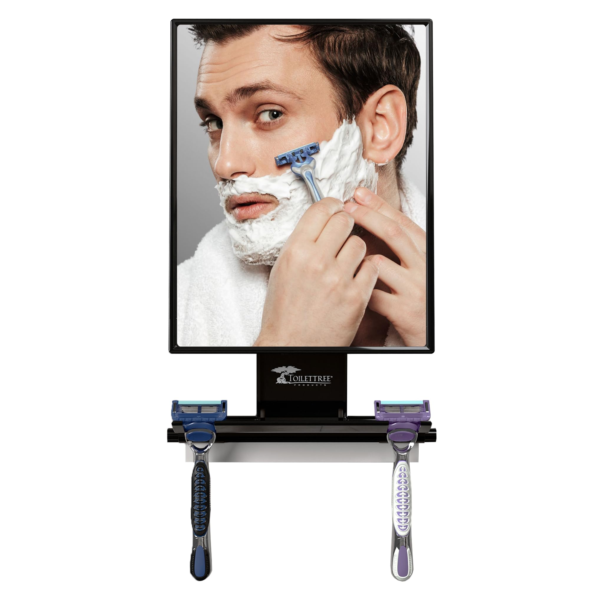 ToiletTree Fogless Shower Mirror provides a clear reflection for precise shaving