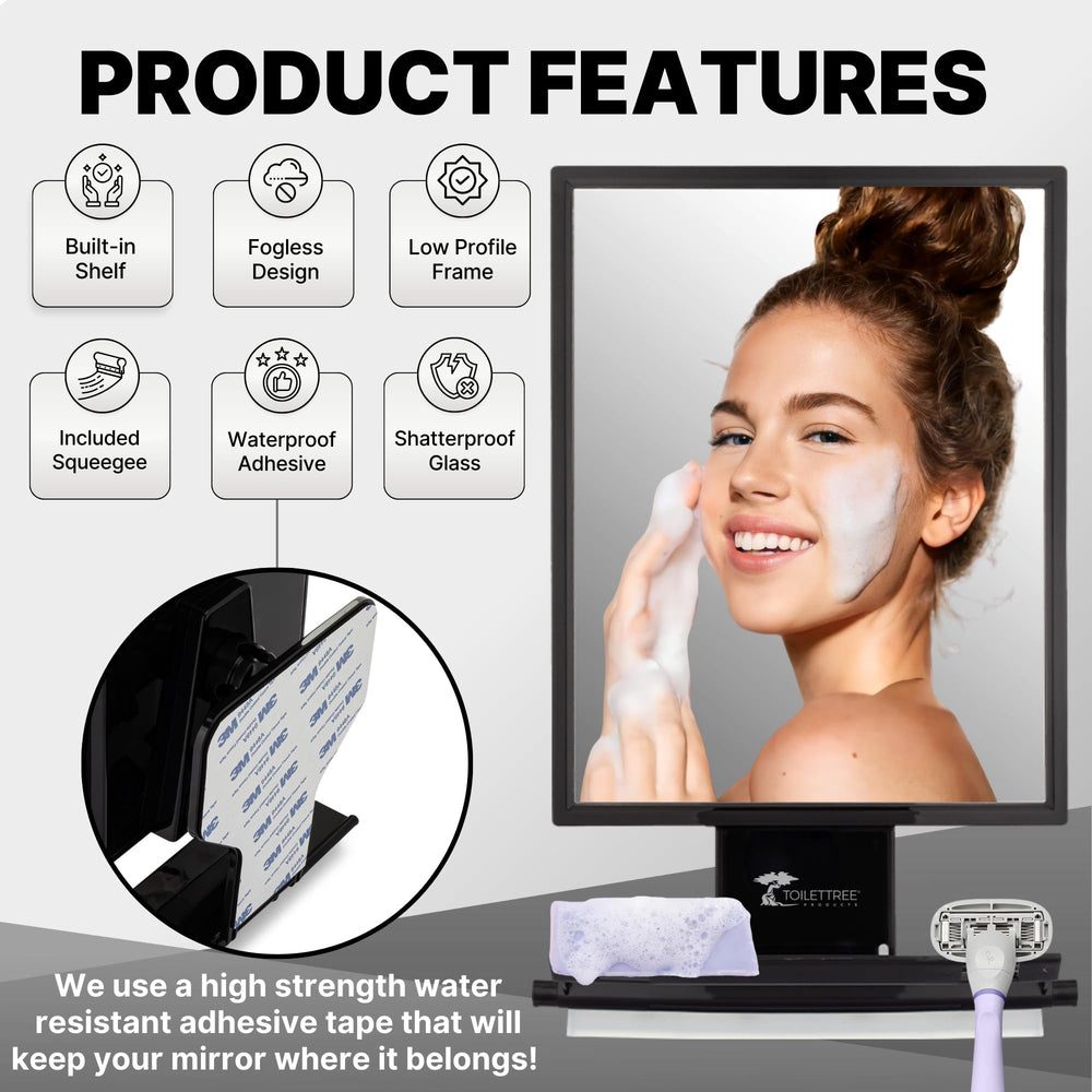 ToiletTree Fogless Shower Mirror is rust-proof for long-term bathroom use