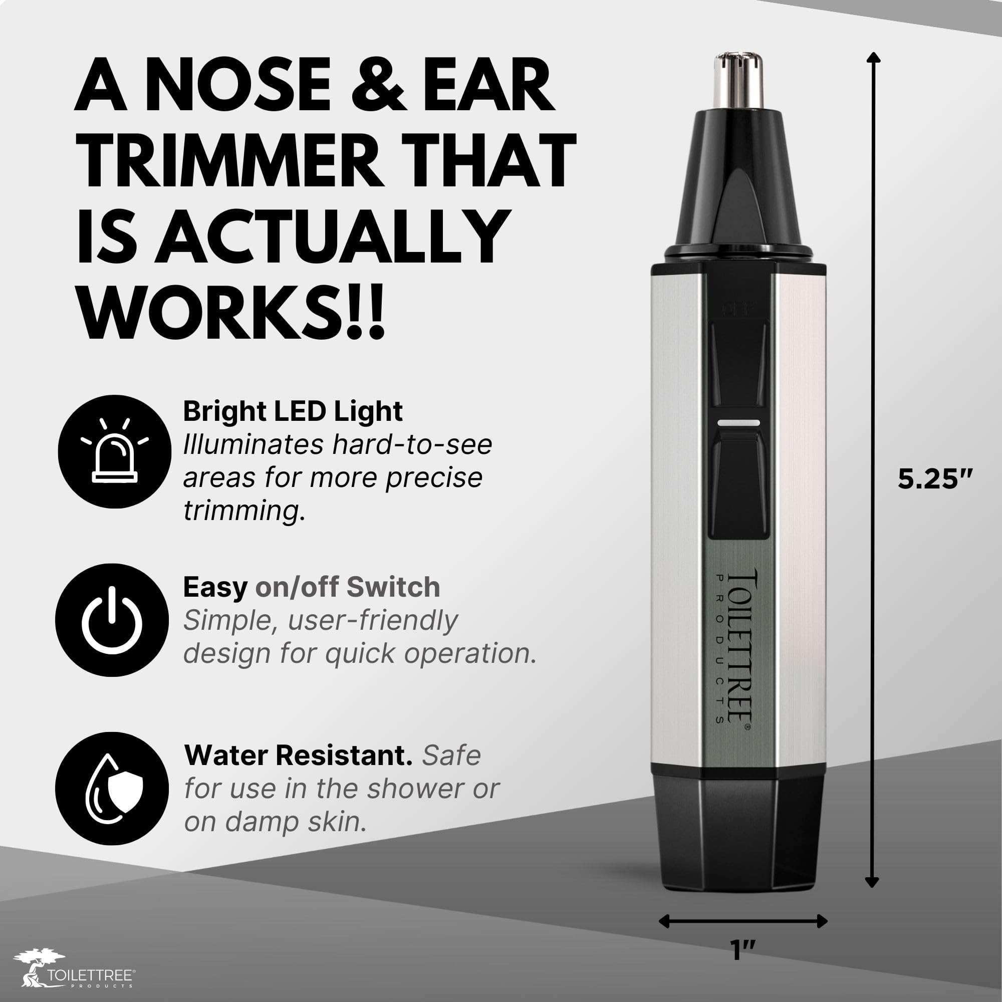 ToiletTree Nose Hair Trimmer compact grooming tool ideal for travel