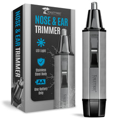 ToiletTree Nose Hair Trimmer with LED light in stainless steel for precise grooming
