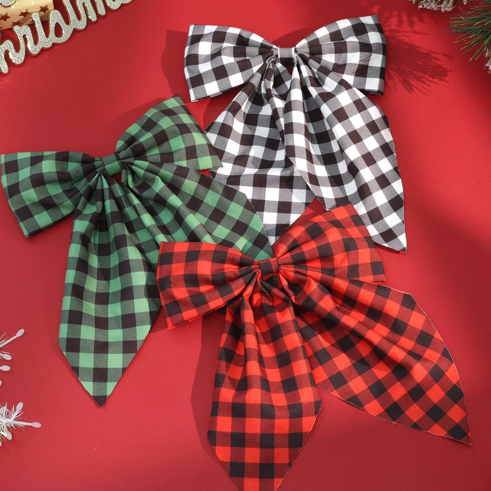 Tokufagu plaid bow clips suit family photos and seasonal celebrations.