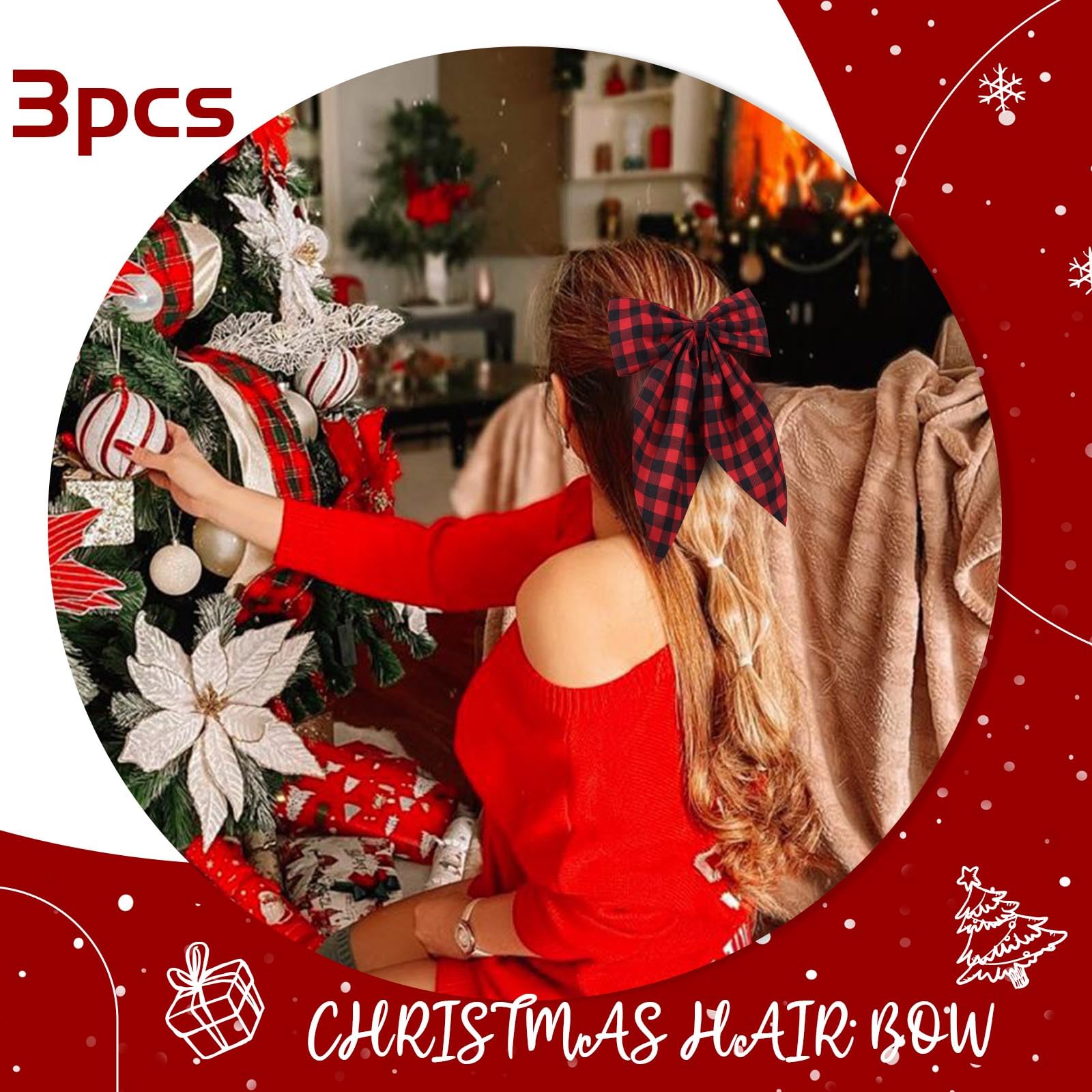 Tokufagu Christmas bows provide comfortable all-day wear for kids.