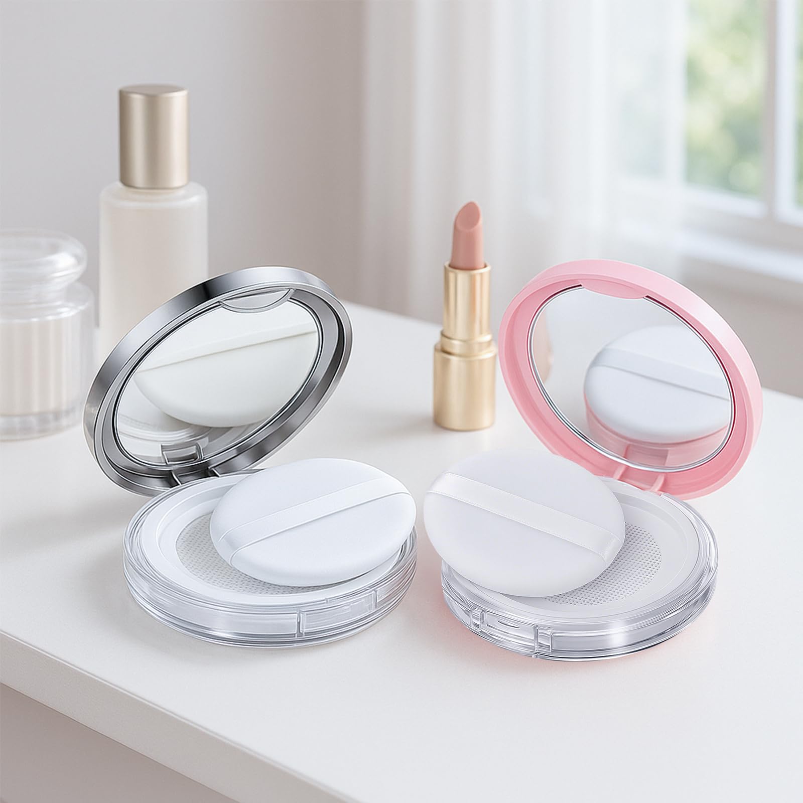 Tokusatsu 2-pack portable powder containers ideal for home and on-the-go