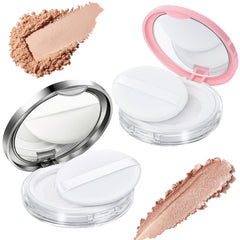 Tokusatsu refillable powder container pink compact with mirror for on-the-go touch-ups