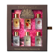 TOKYOMILK Eau de Parfum Discovery Set front view highlights six travel-sized perfumes for on-the-go scent exploration