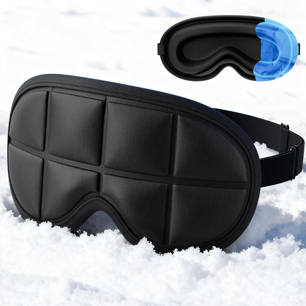 Tolaccea 3D cooling sleep mask front view for restful wear