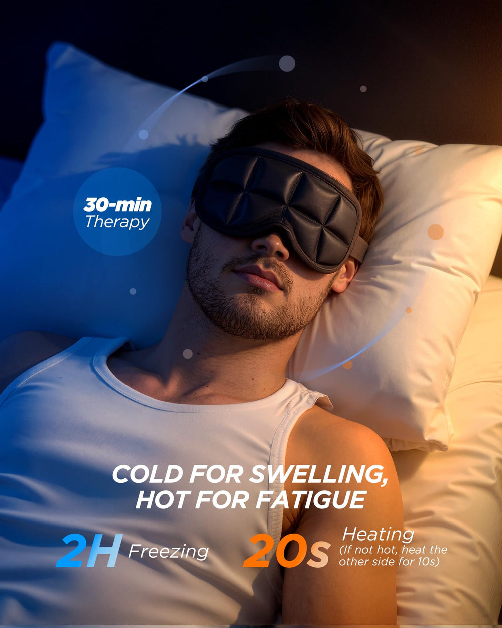 Tolaccea 3D cooling sleep mask hot and cold therapy option for comfort