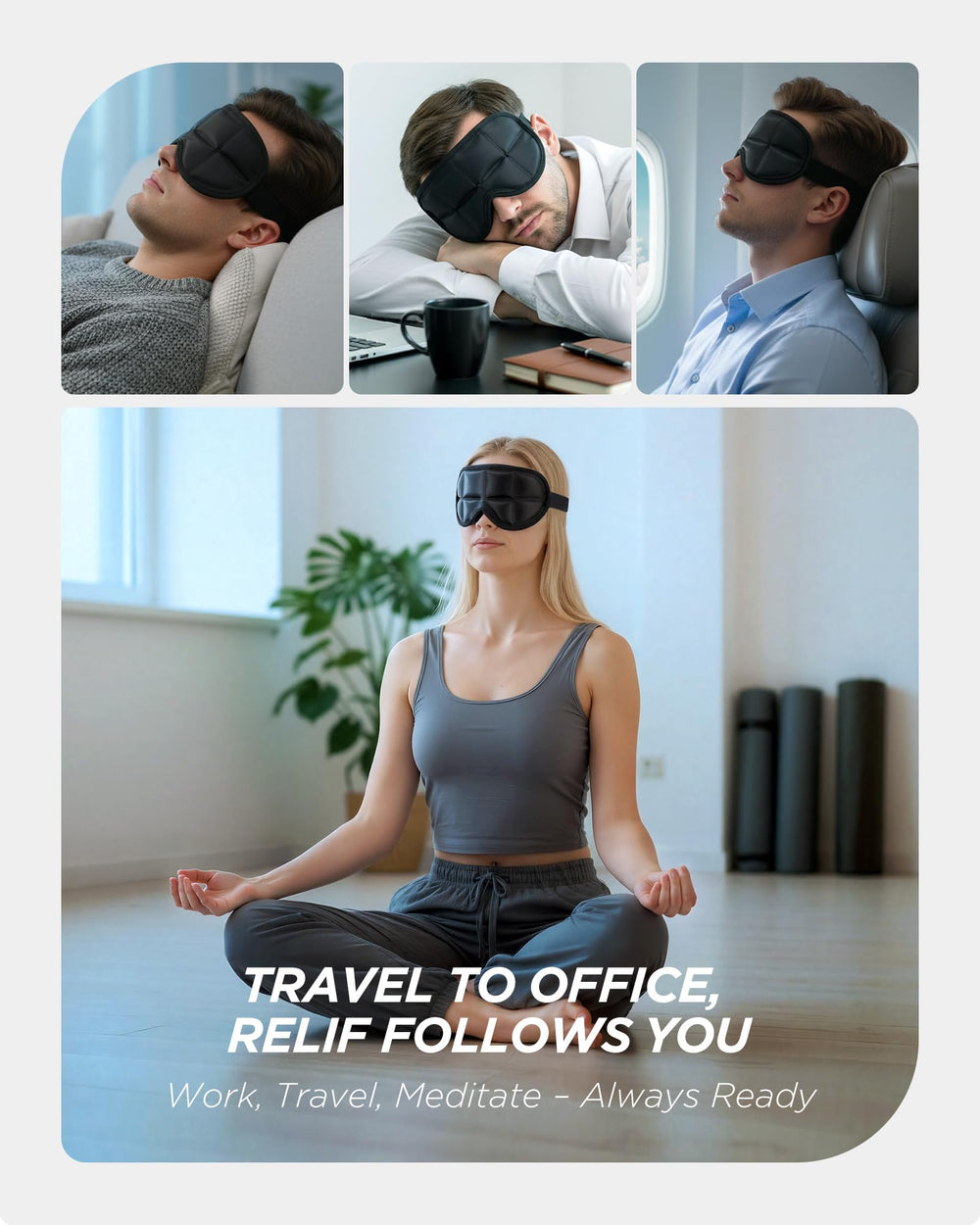 Tolaccea 3D cooling sleep mask travel-friendly design for on-the-go refreshment
