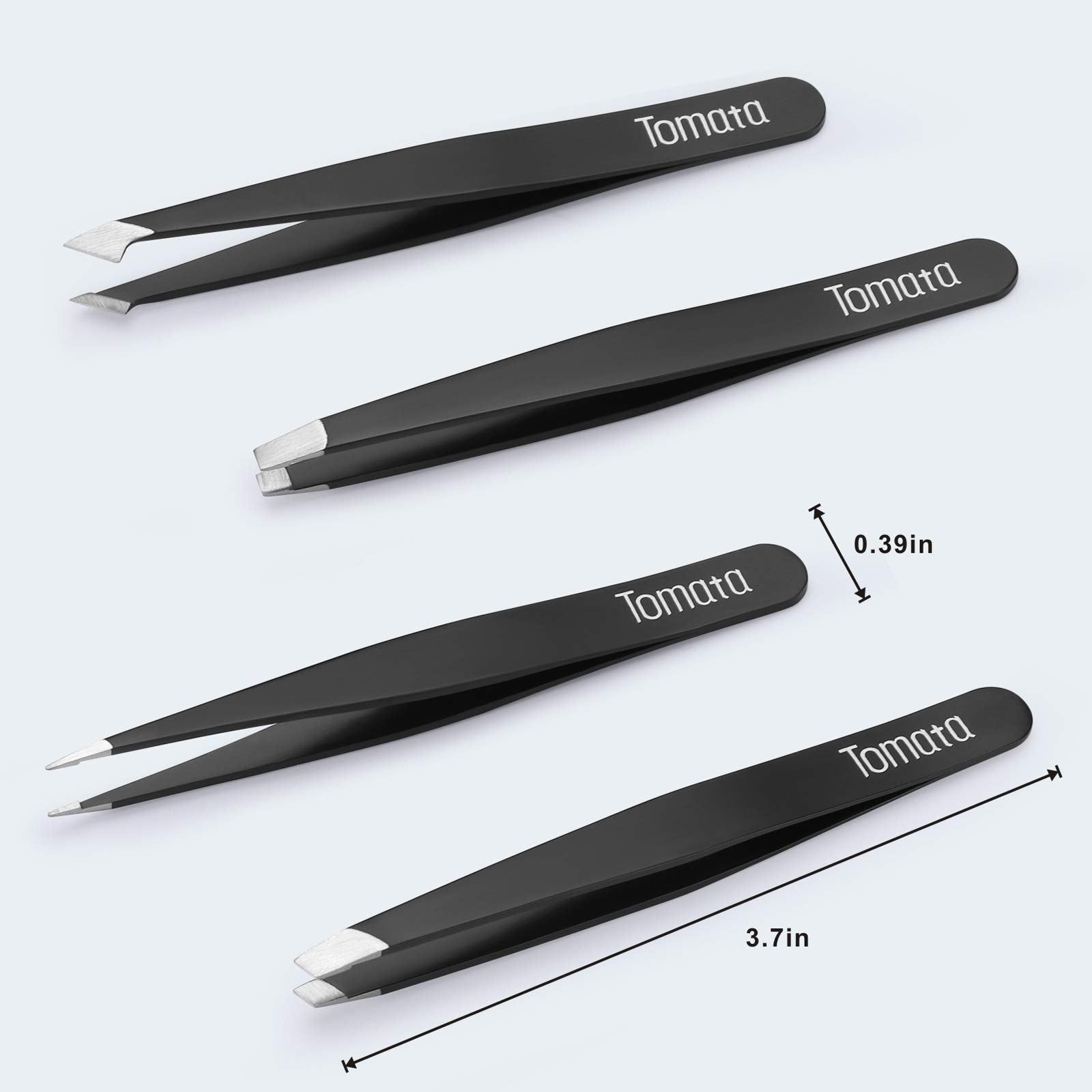 Tomata tweezers stainless steel construction with anti-static coating resisting wear.