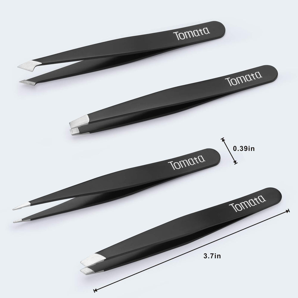 Tomata tweezers stainless steel construction with anti-static coating resisting wear.
