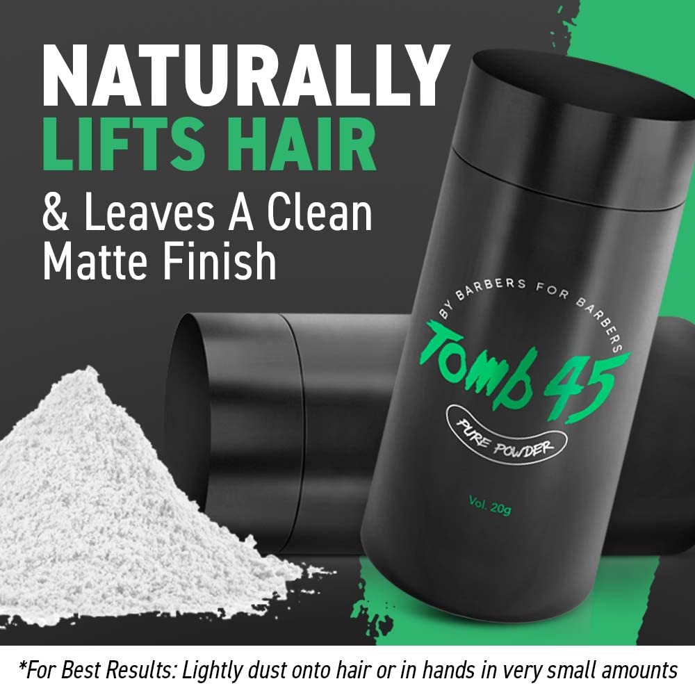 Tomb 45 Pure Powder applied mid-length for texture and natural matte finish.