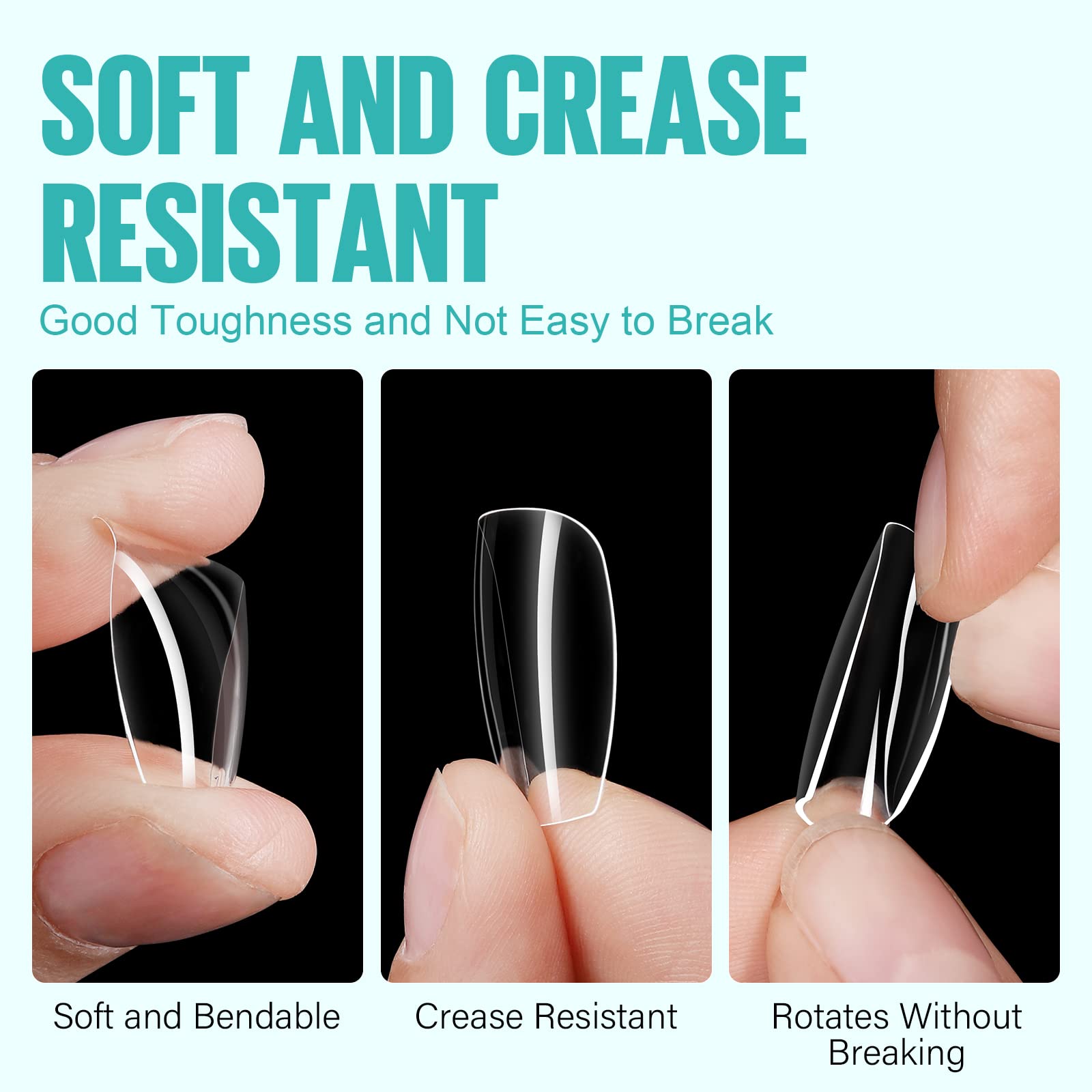 TOMICCA almond-shaped tips designed for easy extensions and art