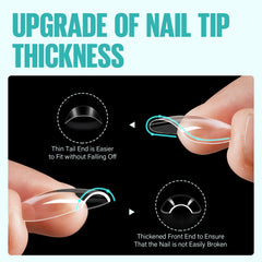 TOMICCA clear short coffin nails 216pcs pack ready for DIY nails
