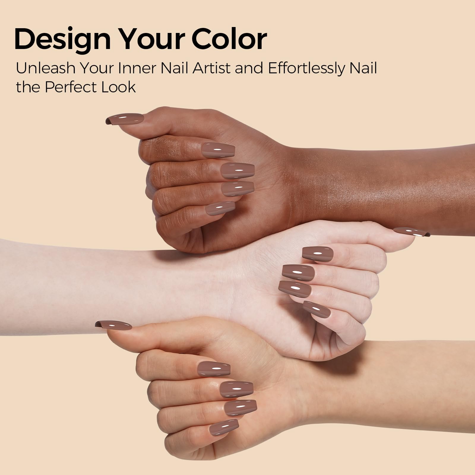 TOMICCA gel polish with base and top coat delivers lasting wear and shine