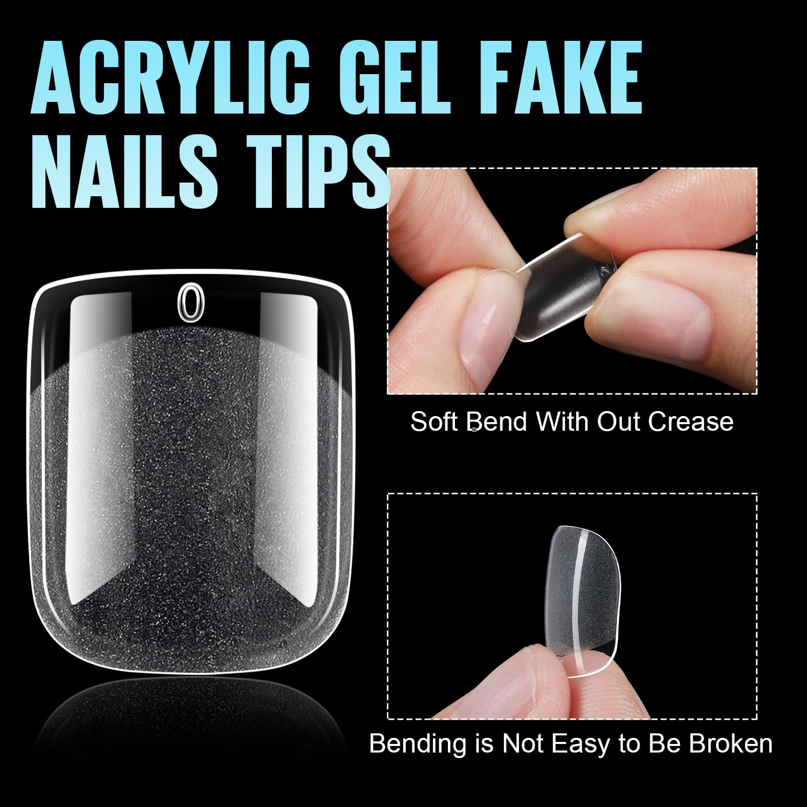 TOMICCA Half Matte Nail Tips in use emphasizing buff-free grip and secure placement