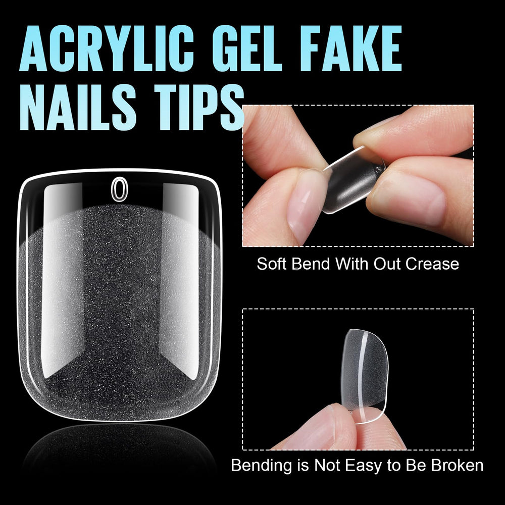 TOMICCA Half Matte Nail Tips in use emphasizing buff-free grip and secure placement