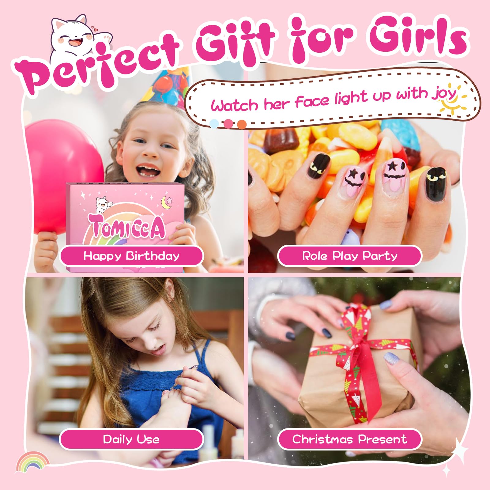 TOMICCA Peel-off removal feature shown for mess-free color changes