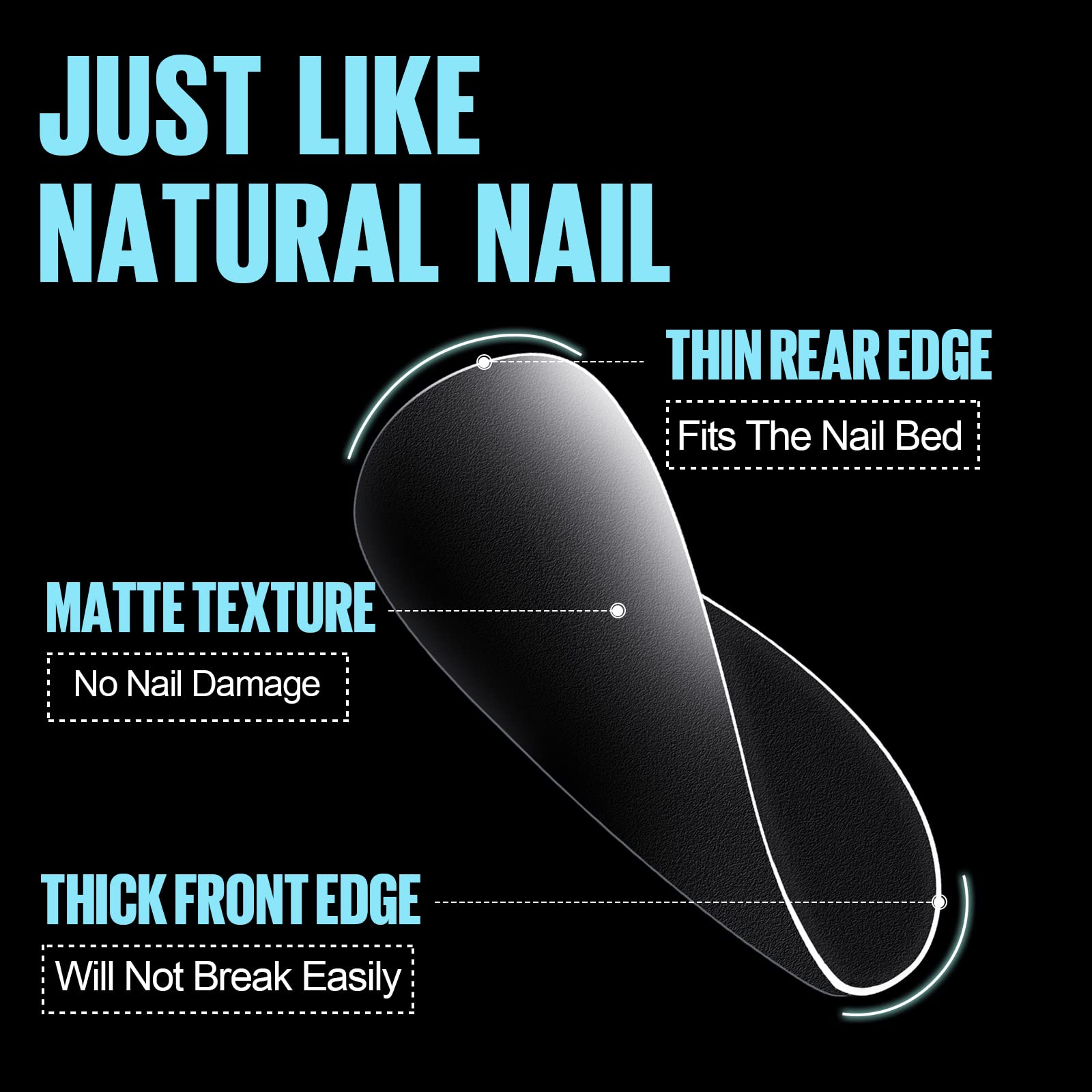TOMICCA traceless acrylic tips deliver durable extensions with a smooth finish.