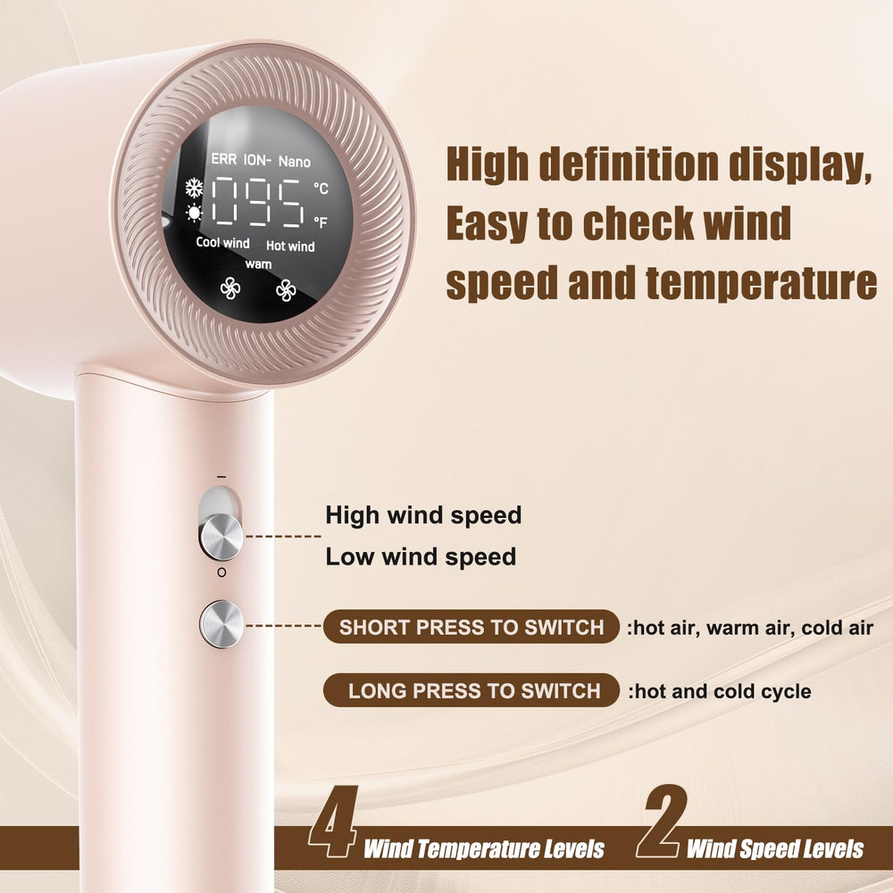 Tomler hair dryer low-noise design keeps noise under 59 dB during use.