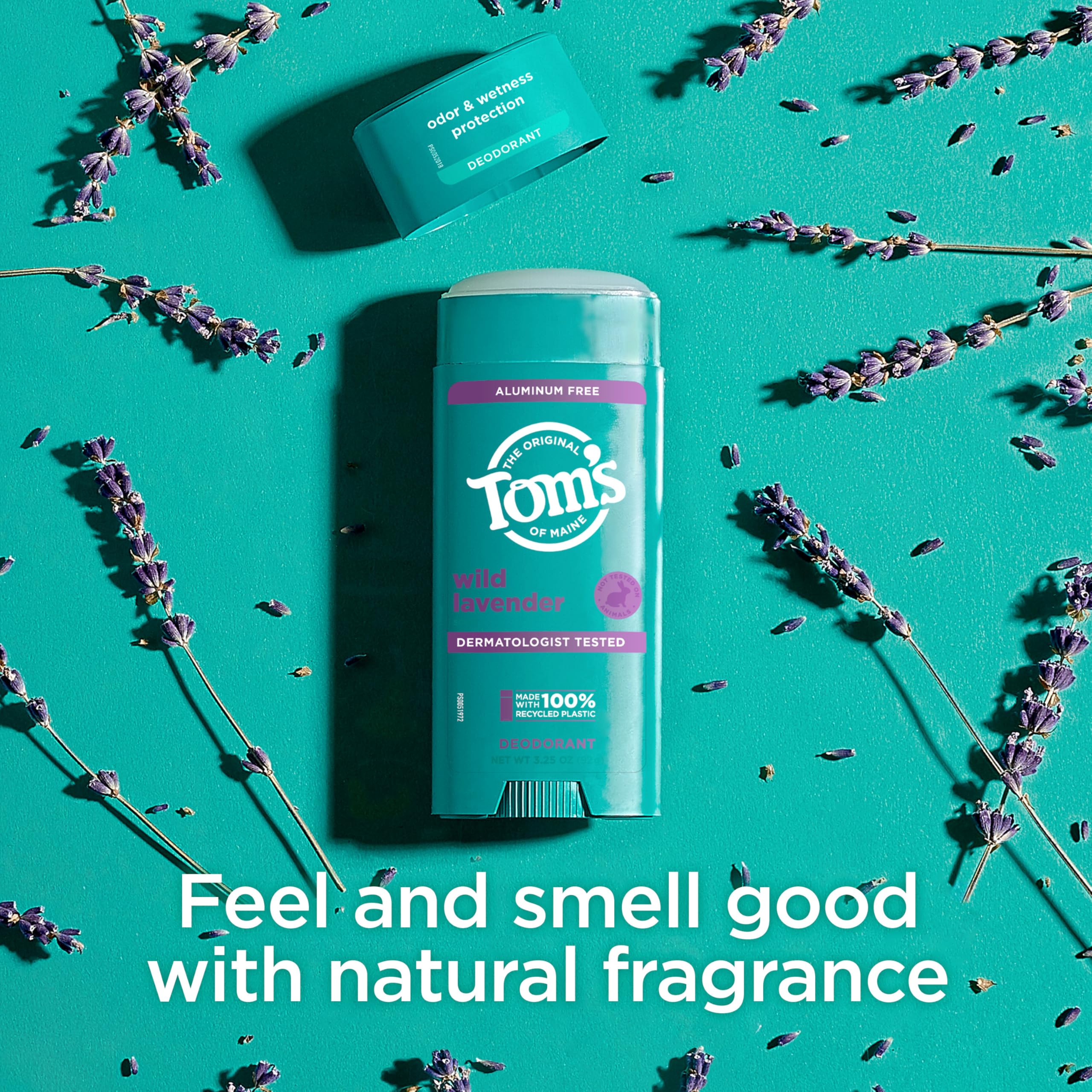 Tom's of Maine 100% recycled plastic packaging promotes sustainable choices.