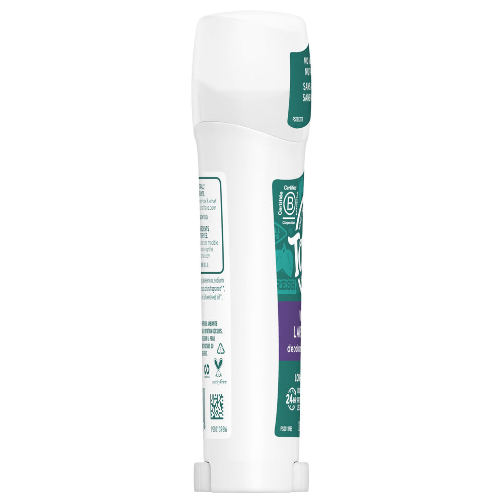 Tom's of Maine aluminum-free claim visual communicates 0% aluminum for gentler protection.